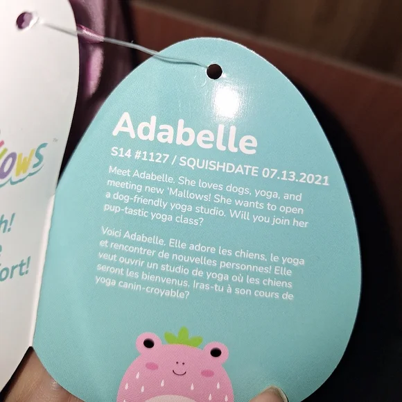 Adabelle the Pink Strawberry Frog Squishmallow 14” NWT - Picture 4 of 7